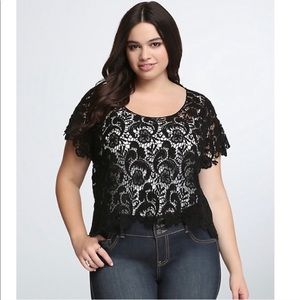 TORRID | Black lace crop top